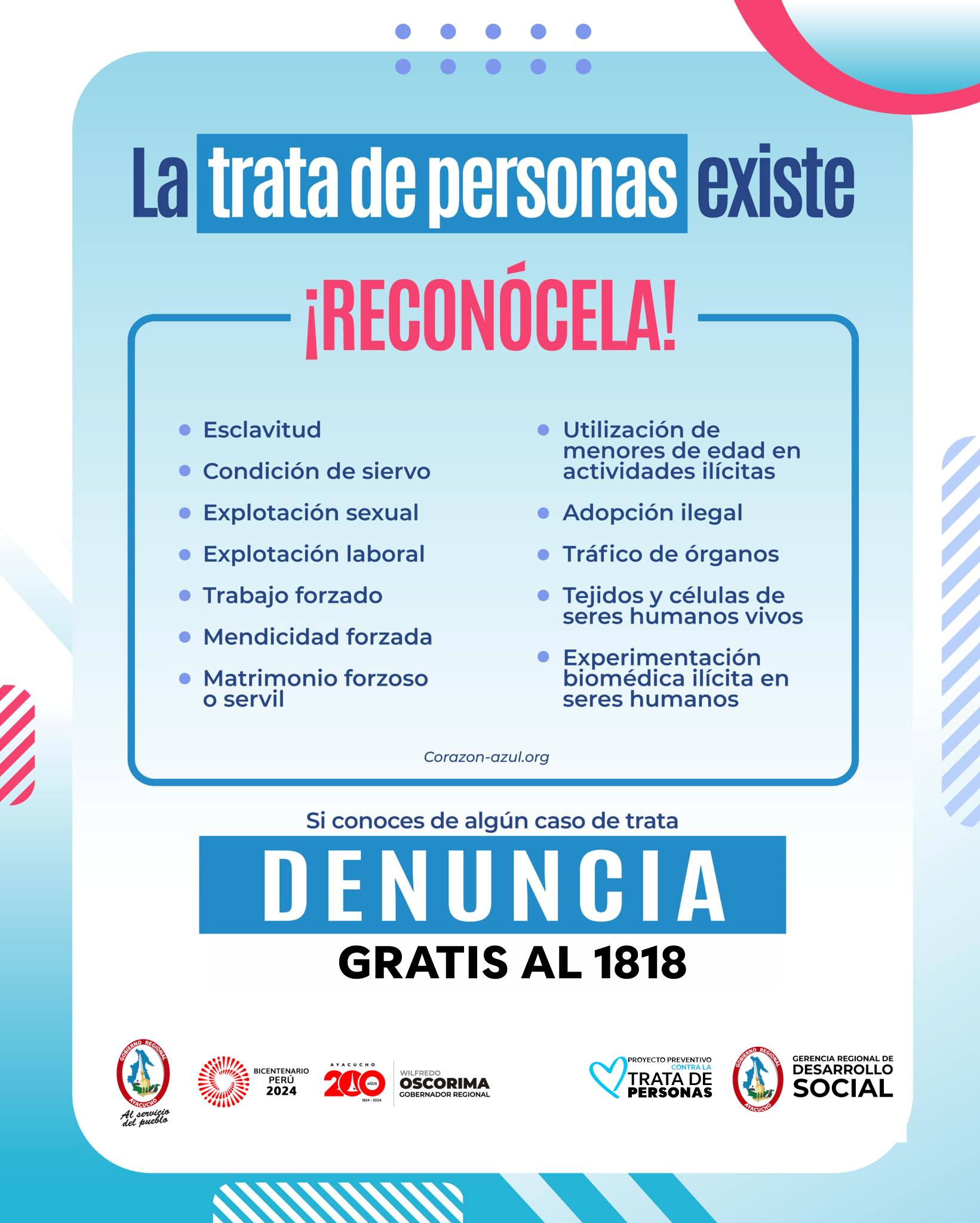 Alerta contra la trata de personas