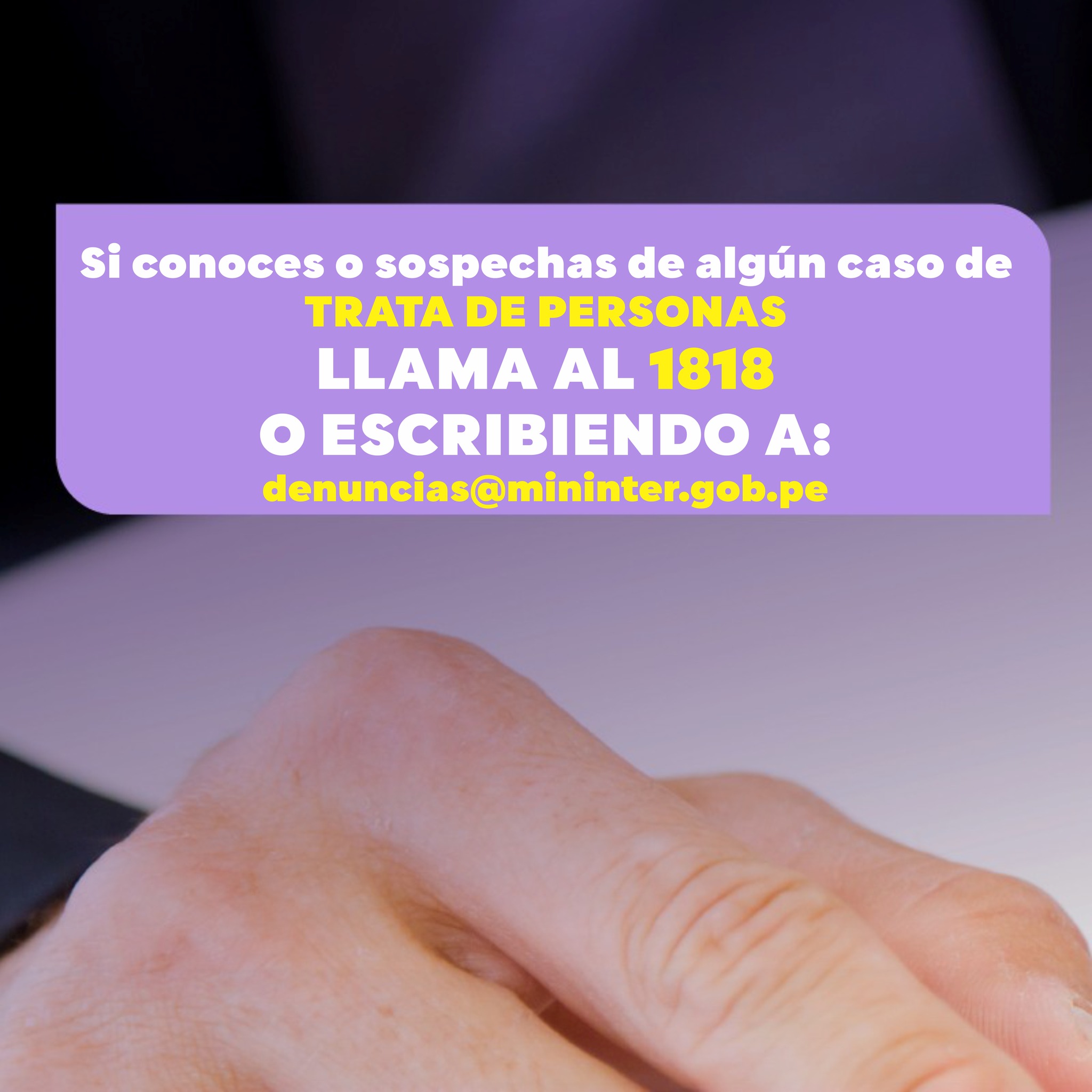 Trata de personas: línea de ayuda