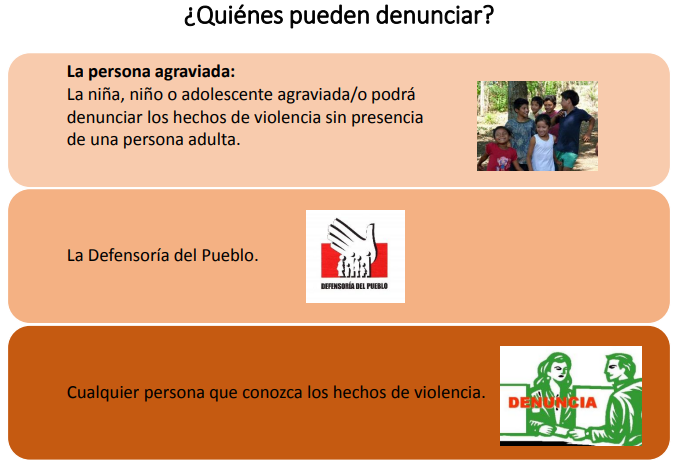 Infografía sobre quiénes pueden denunciar