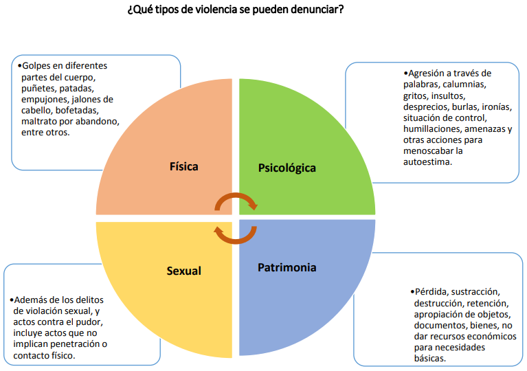 Infografía de los tipos de violencia