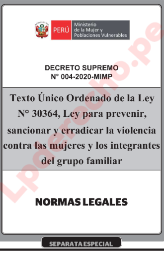 Portada del Texto Único Ordenado de la Ley N.° 30364
