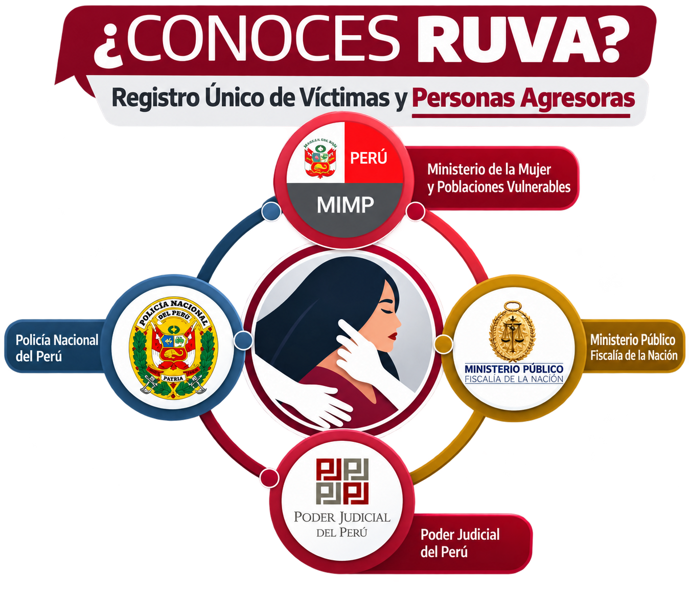 Infografía explicativa sobre el Registro Único de Víctimas y Personas Agresoras